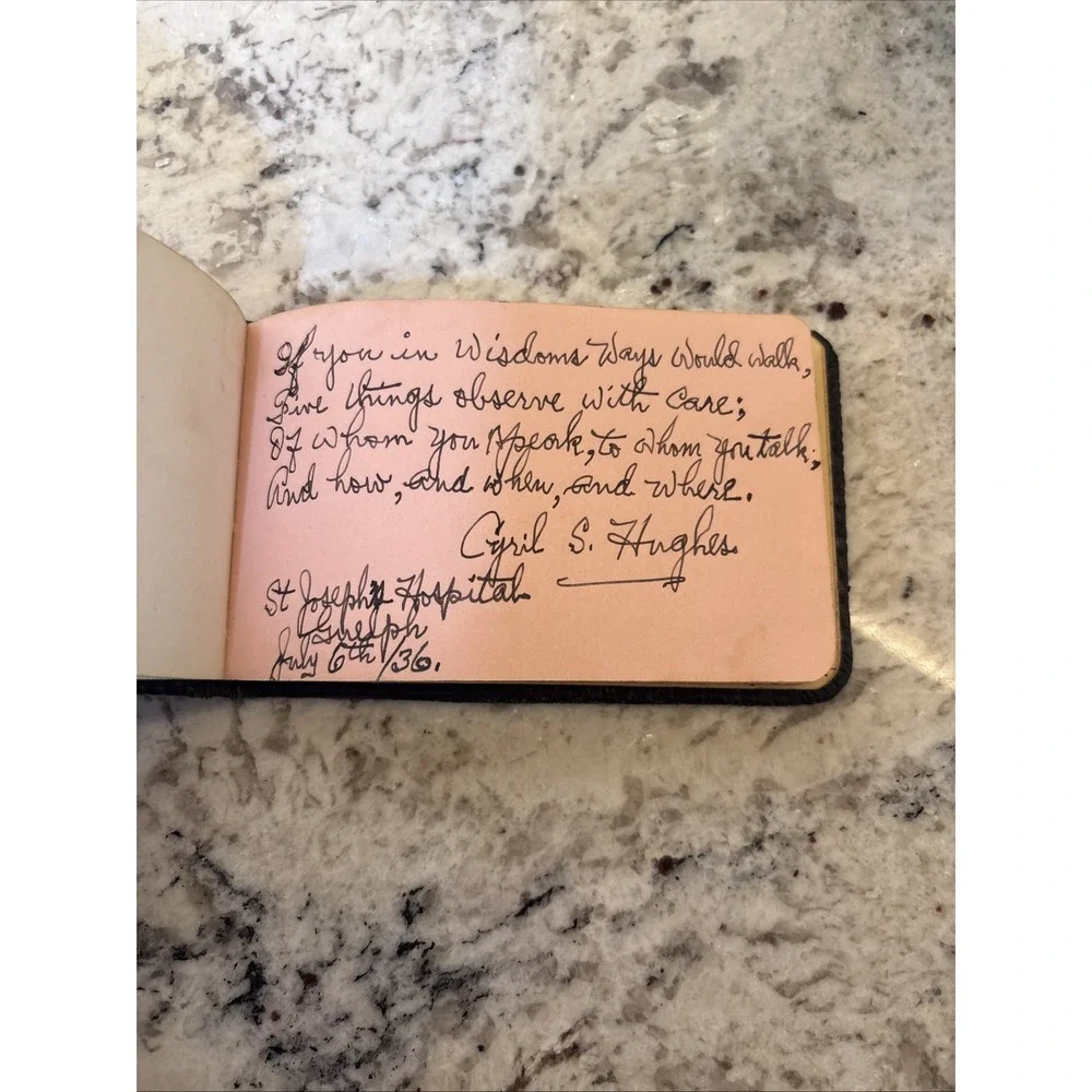 1922 Antique Autograph Book Saint Joesphs Hospital Guelph Ontario Letters‎ Nurse